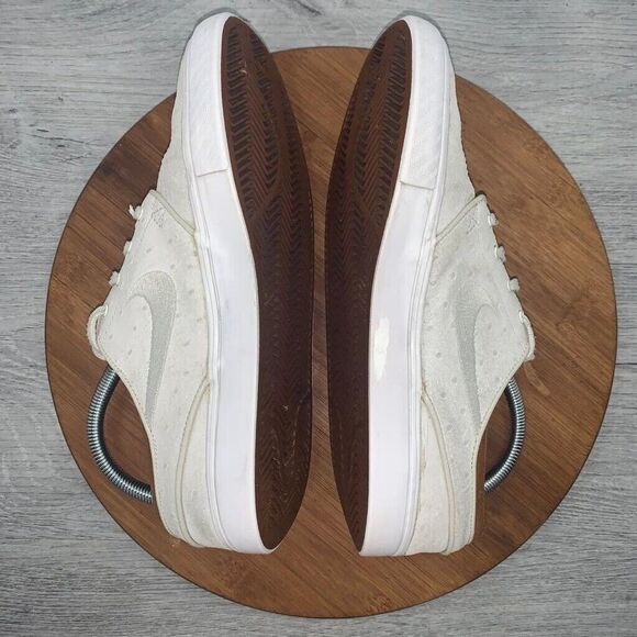 Nike SB Zoom Stefan Janoski Mens Size 8.5 White Ostrich Skate Shoes 616490 102 - Picture 7 of 13